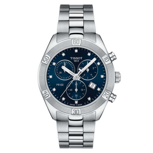 Tissot PR 100 Sport Chic Chronograph 38 Stainless Steel / Blue / Bracelet